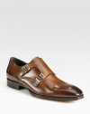 EXCLUSIVELY AT SAKS. A dress wardrobe essential crafted in rich Italian leather with a classic captoe and double monk strap for a handsome finish.Leather upperLeather liningPadded insoleRubber soleMade in ItalyOUR FIT MODEL RECOMMENDS ordering true size. 