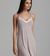 This pretty chemise with satin detail brings a touch of elegance to the boudoir.