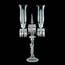 An exquisite display of light and glass shimmers on this crystal candelabra designed for classic opulence.