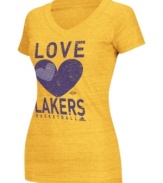 Real LA Lakers fans wear their heart on this tee by adidas.