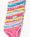 Stock her drawers with Greendog's adorable, colorful designs with this convenient 10 pack of girls underwear.