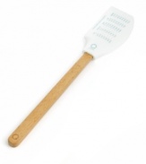 Bake smarter with this multitasking tool that handles ingredients and measurements with an equal amount of ease. You don't have to go far to find precise measurement conversions (tm) the charts are printed right on the soft, silicone spatula head. Limited lifetime warranty.