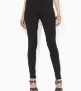 Inspired by the chic riding attire of a practiced equestrienne, Lauren Ralph Lauren's jodhpur legging is designed in sleek stretch twill with a slim leg and faux-suede patches for comfort and classic style.