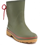 These military-inspired Tretorn rain boots stand strong when storms hit.