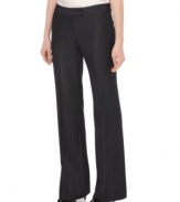 A clean, flat front and crisp seaming at the center of the legs makes these petite pants by T Tahari fit to impress anyone you encounter during your nine-to-five! (Clearance)