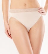 Vanity Fair's No Show No Line High Cut brief is large on lace, and low on lines. Style #13251