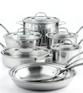 Brilliant good looks. Perfect gourmet results. Combining the long-lasting radiance of stainless steel with the superior  performance of a highly conductive, heavy-gauge aluminum core, Calphalon Tri-Ply cookware makes it easy to prepare mouthwatering meals day after day -- each more memorable than the last. Lifetime warranty.