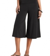 Make yourself comfortable with AGB's stretch jersey gaucho pants. The swingy, wide legs create a dramatic casual look!