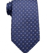 A classic neat pattern gives this Tasso Elba tie perennial appeal in your dress wardrobe.