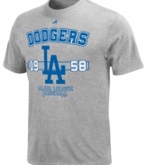 Give your favorite baseball team props. Slide into comfort and sporty style so you can cheer long and loud in this Los Angeles Dodgers MLB t-shirt from Majestic.