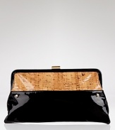 Cork gets glossy-glamourous with this patent leather clutch from Z Spoke Zac Posen. Tuck this textured bag under your arm to join this season's color block bag party.