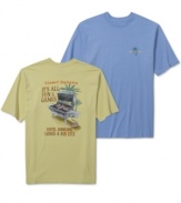 Lounge in style with this front and back logo graphic t-shirt from Tommy Bahama.