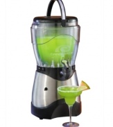 Make a mix that makes the party. Have a gallon of margaritas or other favorite frozen drinks in a matter of minutes.  Fill with ice, mix, your favorite beverage and flip the switch for refreshing beverages that will get the party started.  The easy pour spout puts the drink right into your cup for instant refreshment! 3-month warranty. Model HSB-590.