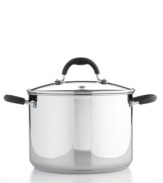 Give guests and family members something to talk about-the masterful meals created by this professional piece. The stainless steel construction includes an impact-bonded base that quickly and evenly heats ingredients to perfection, serving up incredibly hearty soups, stews and more. Limited lifetime warranty.