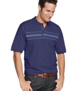 This striped polo from Izod lays a polished preppy foundation for your warm-weather wardrobe.