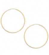 Forever stylish, forever chic. This pair of endless hoop earrings comes in 14k gold. Approximate diameter: 35 mm.