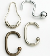 Hang your shower curtain in style with chrome ball hooks from Charter Club. Featuring a high-shine finish and contemporary style that's ideal for the modern bath yet simple enough to complement any decor. Pictured top left.