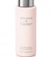 A symbol of utmost femininity, this playful scent shines with timeless luminosity. Shower Gel cleanses skin and leaves it lightly scented with the distinctive fruity floral notes of Délices de Cartier. 6.75 oz. 