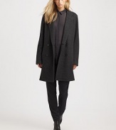 Infused with effortlessly cool attitude, this oversized wool-blend topper completes the look with menswear-inspired details. Notched collarDouble-breasted button frontDropped shouldersLong sleevesSlash pocketsFully linedAbout 36 from shoulder to hem36% alpaca/26% wool/23% nylon/13% polyesterDry cleanImportedModel shown is 5'10 (177cm) wearing US size Small.