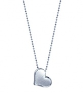 The heart design is the from Little Princess Heart Collection, and it hangs at a slight tilt. Hand sculpted, and stamped for authenticity, it hangs on a delicate diamond-cut sterling silver chain.