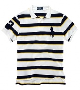 Polo Ralph Lauren Custom-Fit Short-Sleeved Stripe Mesh Polo