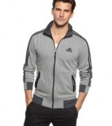 Style for the sportsman. This adidas track jacket can go just about anywhere.