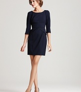 The LBD gets a luxe upgrade with this Cynthia Steffe dress featuring zippered sleeves and silk piping for a refined office look. Seam detail shapes the silhouette for the promise of a perfect fit--you just add the pumps.