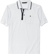 Prep goes urban with a short-sleeved polo from Sean John that puts a zipper where the tired old button-through used to be.