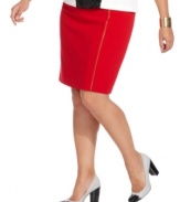 Zip up your day to play style with Calvin Klein's plus size pencil skirt.