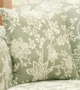 Flowers and vines dance across a solid duck background for a fresh take on traditional elegance in the Verona decorative pillow from Sure Fit. Choose from soothing tones of sage or cocoa.