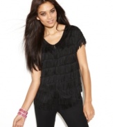 Bring some swing to your spring with INC's fringed cardigan! Layer it with a sequined tank top and jeans for a head-turning night-out look.