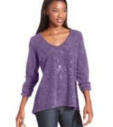 A rich color and shiny zigzag design makes Style&co.'s petite top the perfect pick to brighten up your wardrobe.