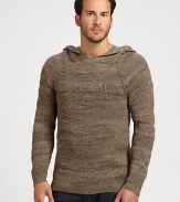 A hooded sweater that exemplifies uncompromising luxury and an athletic aesthetic.Attached hoodRaglan sleevesPull-on style70% alpaca/30% rayon from bambooDry cleanImported