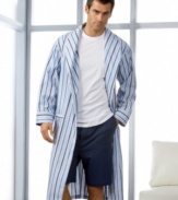 Nothing lets you kick back and relax around the house like this striped Nautica robe.