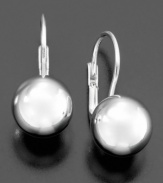 Classic ball earrings with elongated style. Crafted in sterling silver by Giani Bernini. Featuring 10 mm balls. Approximate drop: 1 inch.