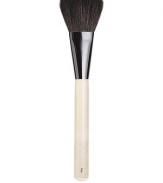 Oversized brush of luxurious goat hair with a small handle for effortless storage and transportation. Designed for face powder and bronzer. Made in USA.