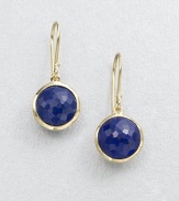 From the Lollipop Collection. Rich, faceted lapis set in radiant 18k gold in a pretty drop design. 18k goldLapisDrop, about 1Hook backImported 