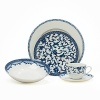 Mandarin Blue by Lauren by Ralph Lauren Home updates a traditional Mandarin pattern with contemporary florals on accent pieces in bursting colors.