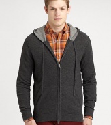 Knitted from luxurious cashmere, this zip-up hoodie style lends a sophisticated feel to an off-duty essential.Two-way zip frontAttached drawstring hoodFront slash pocketsBanded cuffs and hemCashmereHand washImported