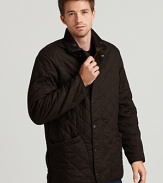 Barbour balances rugged dependability with handsome heritage style in this handsome quilted jacket.