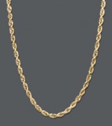 Adorn your neckline with a layer of rich gold. Intricately woven rope chain features an intricate, seamless design. Crafted in 14k gold. Approximate length: 18 inches.