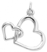 Double your affection. This cute cut-out double heart charm is crafted in polished 14k white gold. Chain not included. Approximate length: 7/10 inch. Approximate width: 3/5 inch.