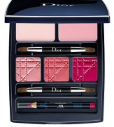 Create the perfect holiday lip with this limited edition palette - filled with Dior's favorite lip products including 3 Rouge Dior Lipsticks, 1 Mini Lip Liner, Creme de Rose Lip Balm, and Lip Maximizer. The palette also includes dual-sided applicators and tips on how to create an iconic Dior lip look. 