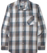 Add some plaid to your typical shirt for an on-trend look from Volcom this season.