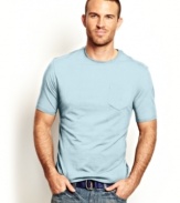 Don't get weighed down with boring t-shirt style with this cool casual shirt from Nautica.