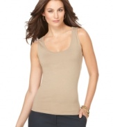 Ellen Tracy's casual tank top is a key item for a versatile wardrobe. Perfect for layering under cardis and blazers.