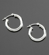 Give every look a silver lining. These beautiful hoop earrings are crafted in 14k white gold. Approximate diameter: 1/5 inch.