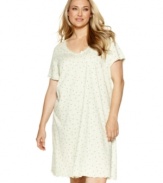 Float away in the comfort of this sleepshirt by Charter Club. Its ruffled hems and whimsical print are perfection.