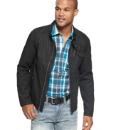 A lightweight layer that is as versatile as you.  This jacket from Marc Ecko Cut & Dew ups you casual style game.