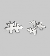 Pieces to the puzzle of life, in sterling silver, large in front, smaller on the t-back. Front length, about 1 Made in USA